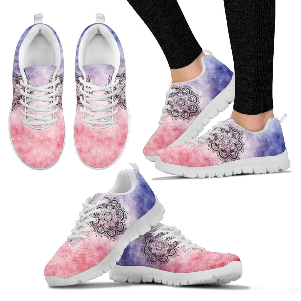 TieDye Mandala Handcrafted White Sole Sneakers