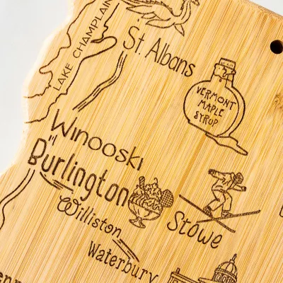 Totally Bamboo Destination State Shaped Serving and Cutting Board