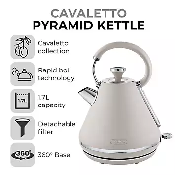 Tower T10044MSH Cavaletto Pyramid Kettle 1.7L 3000W - Latte | Kaleidoscope