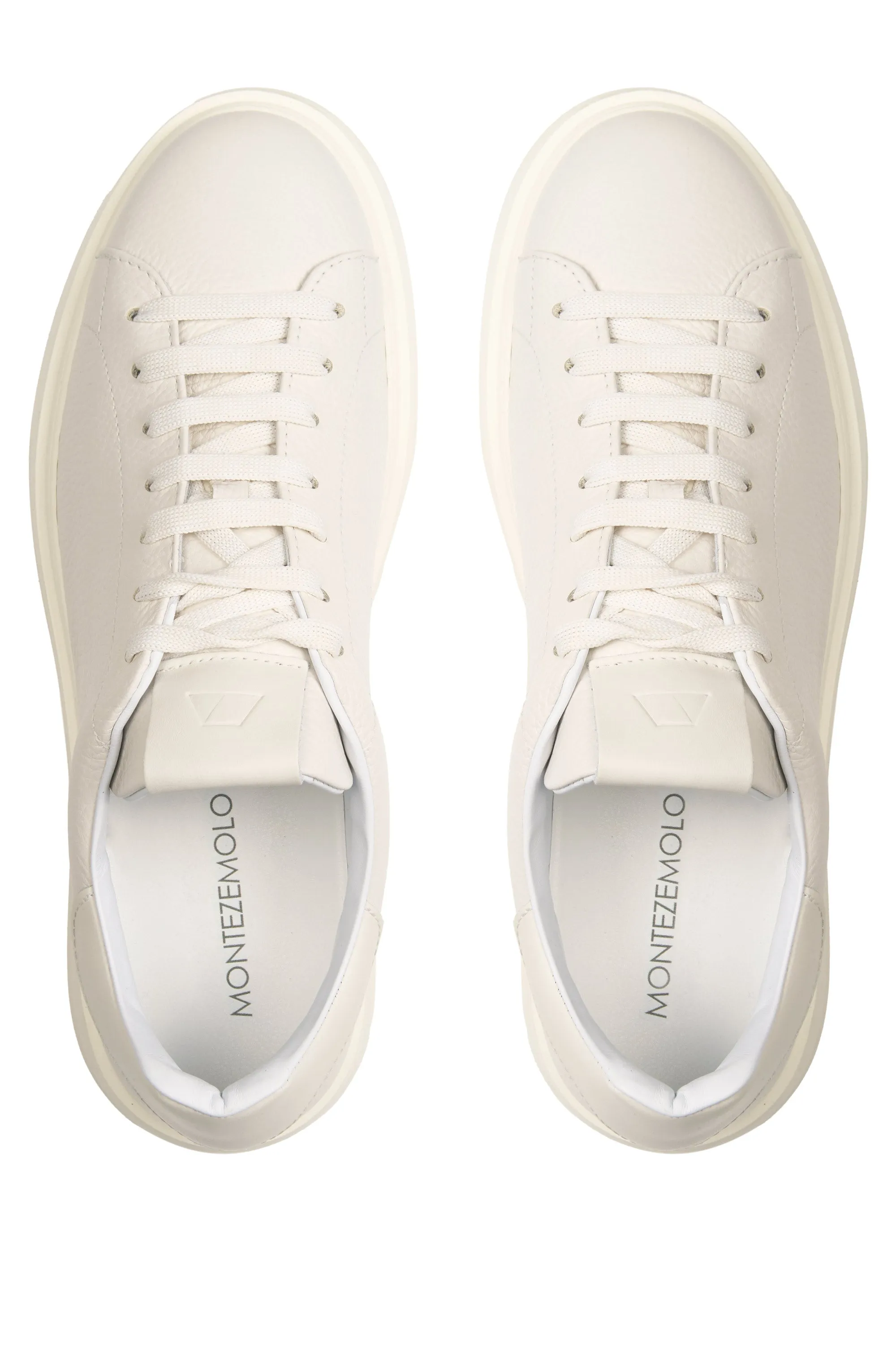 Tumbled-Leather Platform Sneakers