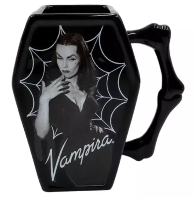 Vampira Cobweb Coffin Mug