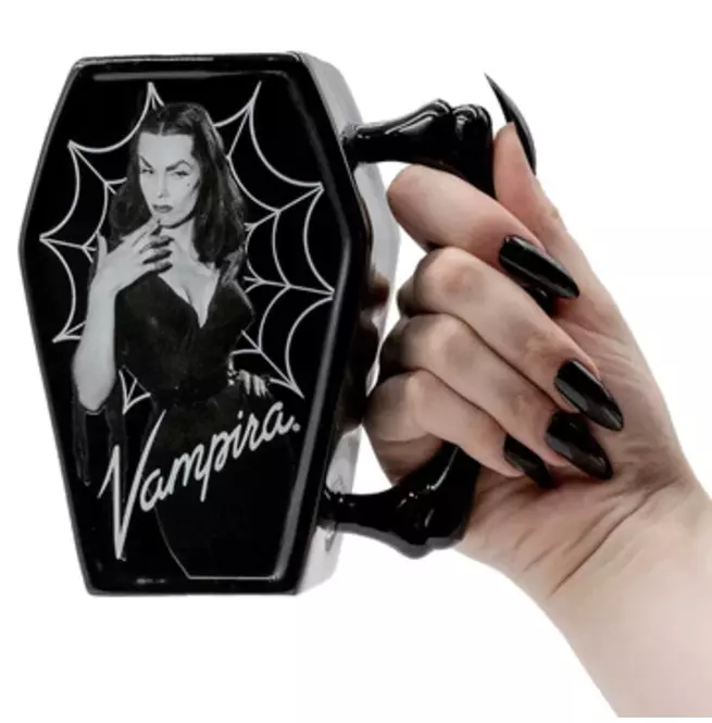 Vampira Cobweb Coffin Mug