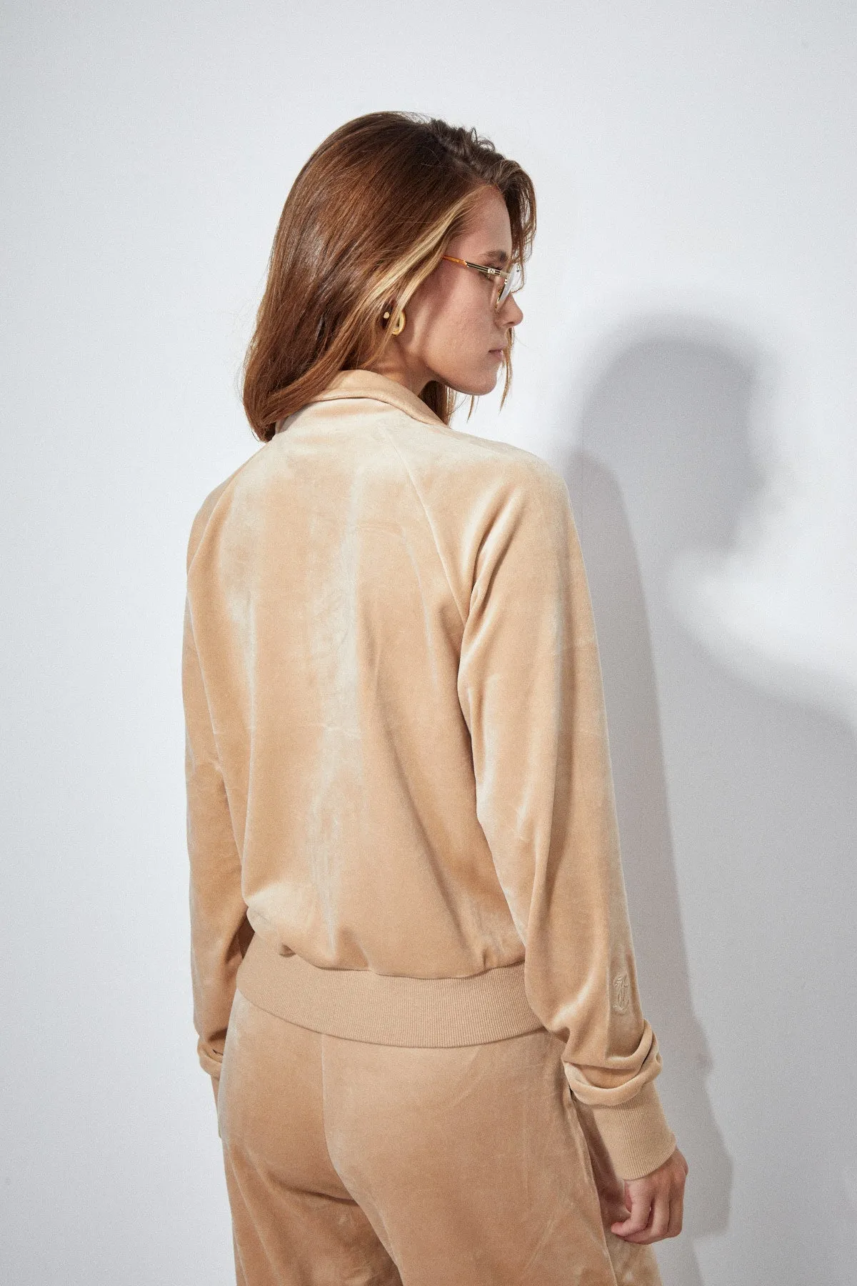 Velour Jacket in Camel