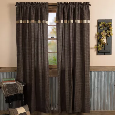 Vhc Brands Kettle Grove Block Light-Filtering Rod Pocket Set of 2 Curtain Panel