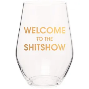 WELCOME TO THE SHITSHOW - GOLD FOIL STEMLESS WINE GLASS