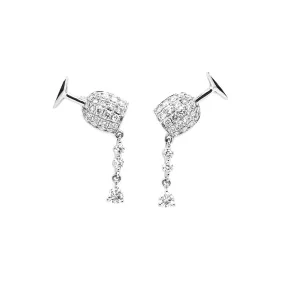 White Gold Diamond Wine Glass Earrings