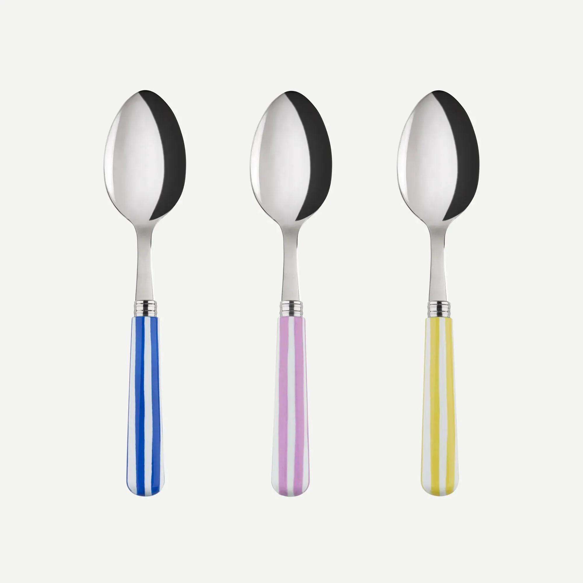 White Stripe Soup Spoon