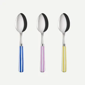 White Stripe Soup Spoon