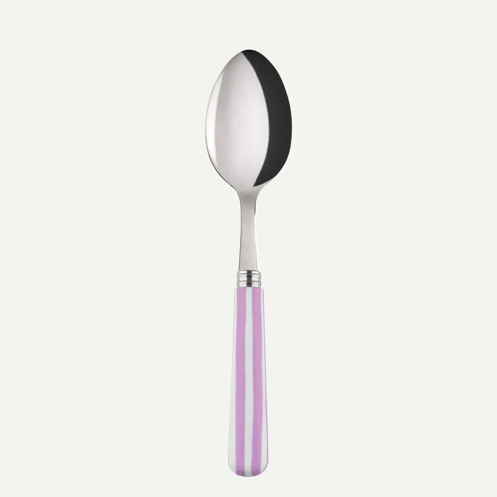 White Stripe Soup Spoon