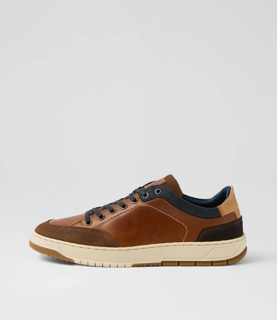 WILD RHINO Dravis Tan Leather Sneakers