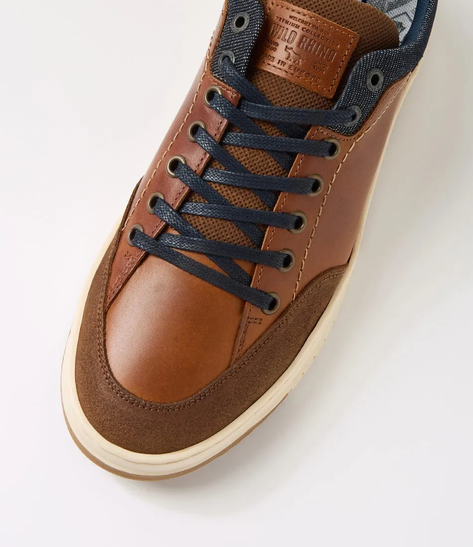 WILD RHINO Dravis Tan Leather Sneakers