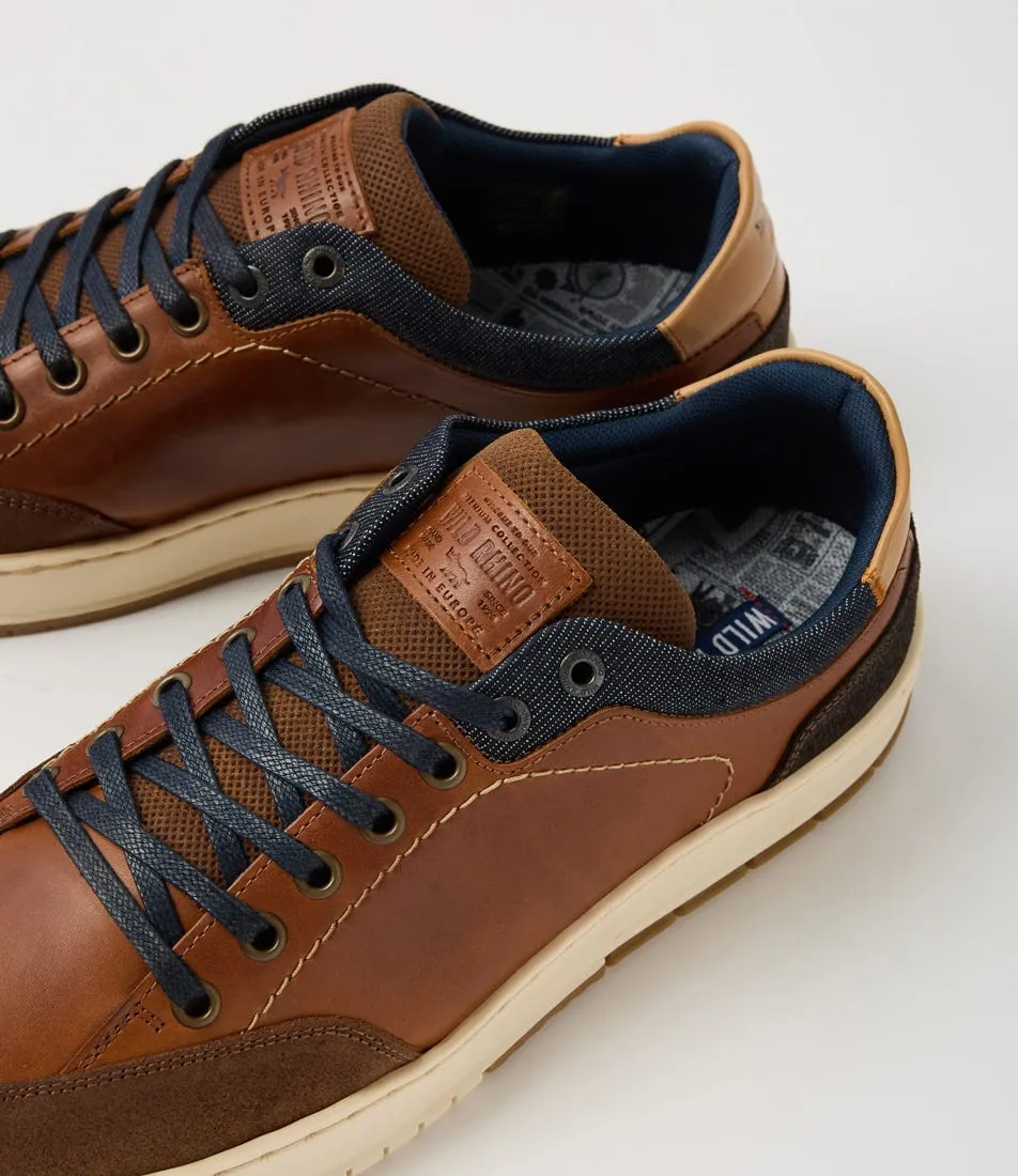 WILD RHINO Dravis Tan Leather Sneakers