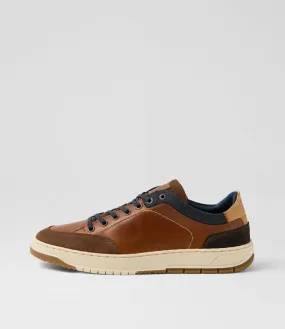 WILD RHINO Dravis Tan Leather Sneakers