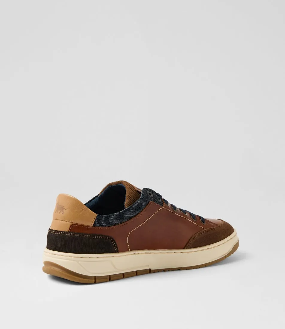 WILD RHINO Dravis Tan Leather Sneakers