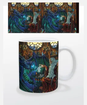 Wizard & Dragon Playing Chess Mug