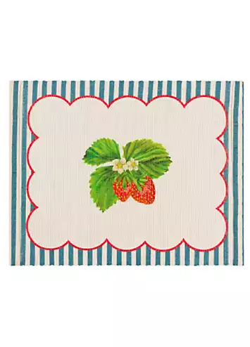 Wylder Nature Strawberry Stripes Set of 4 Table Placemats | Kaleidoscope